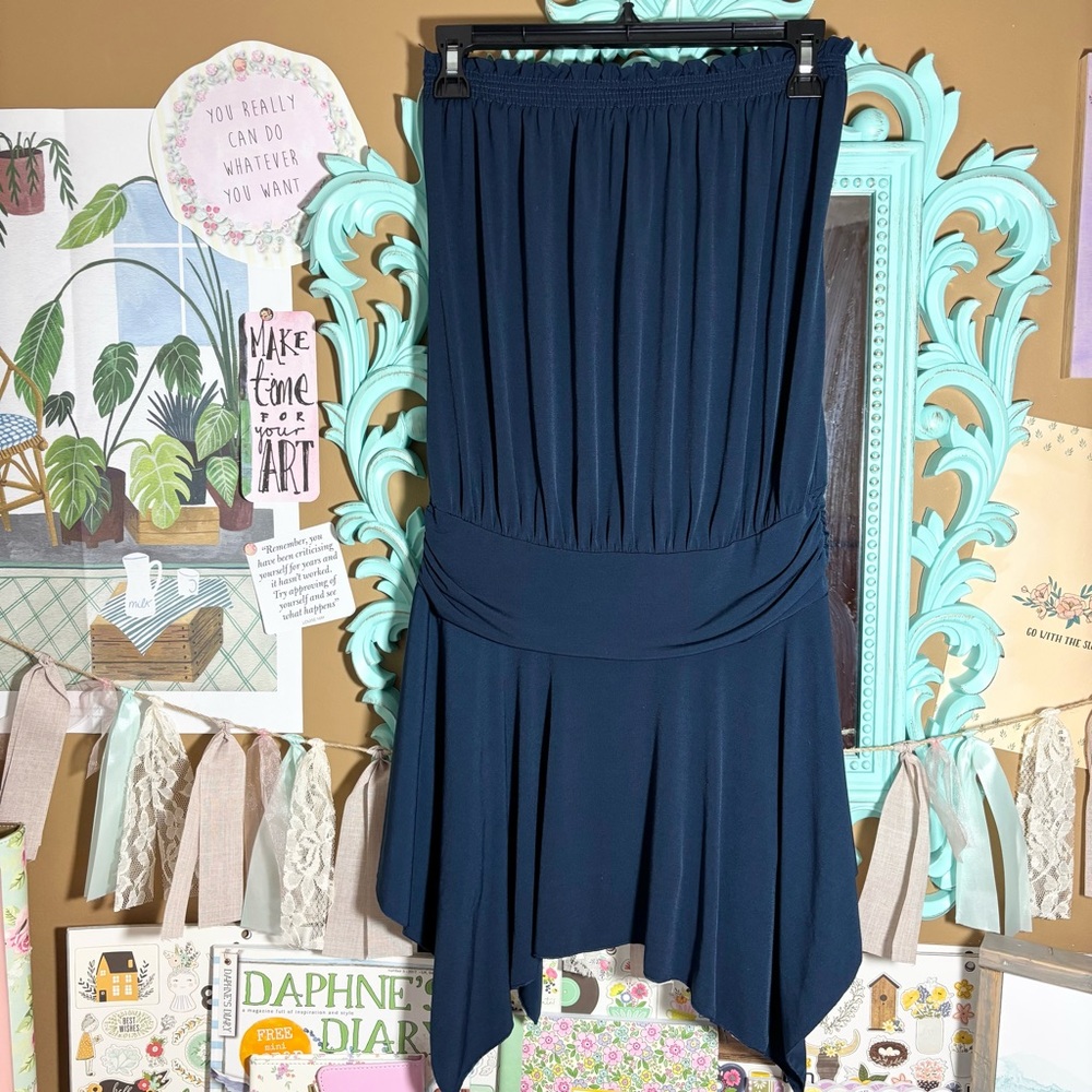 No Boundaries Blue Sleeveless Stretch Tunic Top Mini Dress Junior’s Small (3/5)